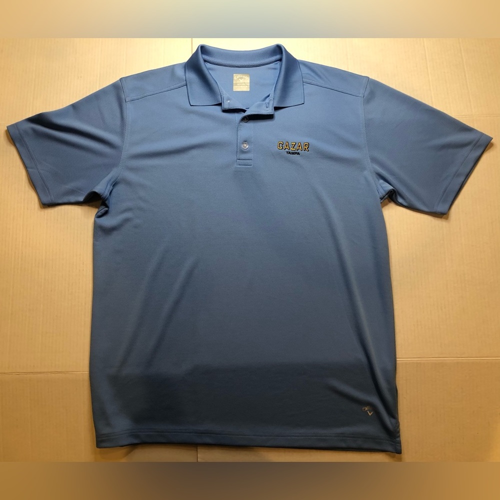 Callaway Opti-Dri Men’s Polo Golf Shirt Blue Cazar Tampa Short Sleeve Size Large